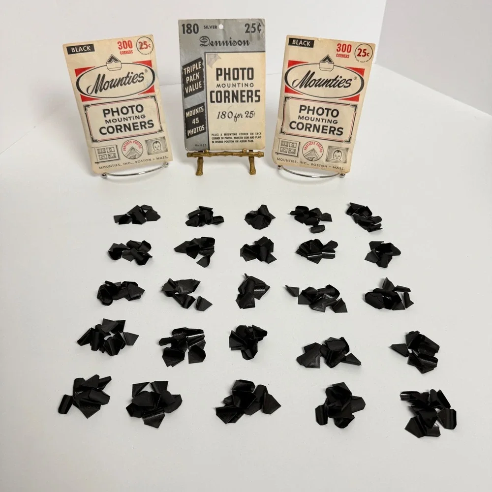 Vintage Mounties Dennison Photo Mounting Corners Lot 3, 2‎ Sealed 1 Opened